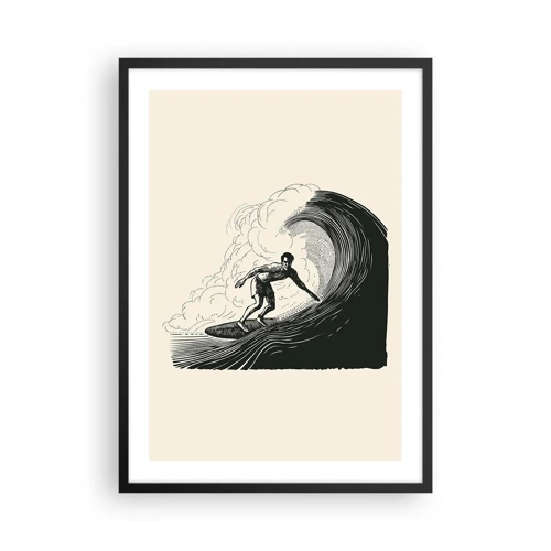 Poster in cornice nera - Il re delle onde - 50x70 cm