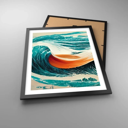 Poster in cornice nera - Il sogno del surfista - 40x50 cm