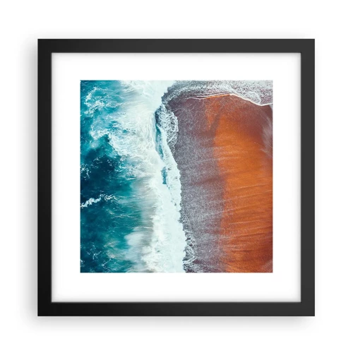 Poster in cornice nera - Il tocco dell'oceano - 30x30 cm