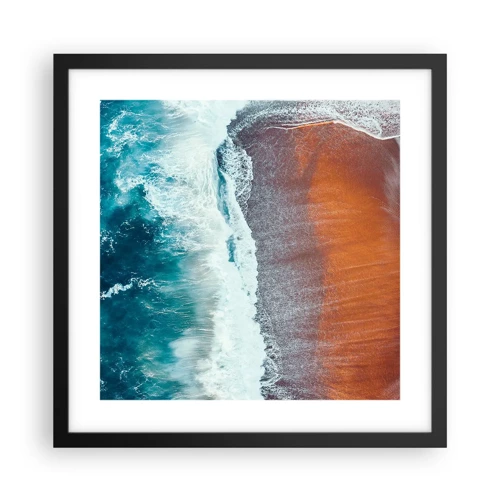 Poster in cornice nera - Il tocco dell'oceano - 40x40 cm