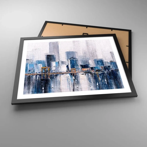 Poster in cornice nera - Impressione di New York - 50x40 cm