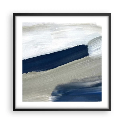 Poster in cornice nera - Incontro con il bianco - 50x50 cm