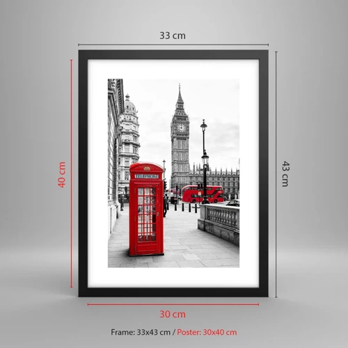 Poster in cornice nera - Indubbiamente Londra - 30x40 cm