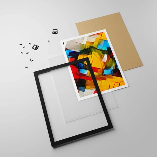 Poster in cornice nera - Intreccio multicolore - 50x70 cm