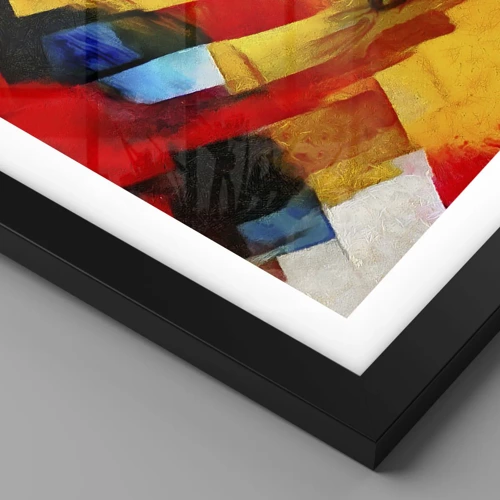 Poster in cornice nera - Intreccio multicolore - 50x70 cm