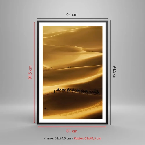 Poster in cornice nera - La carovana sulle onde del deserto - 61x91 cm