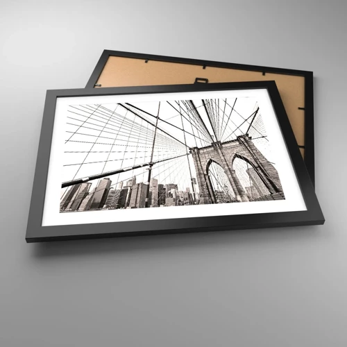 Poster in cornice nera - La cattedrale di New York - 40x30 cm