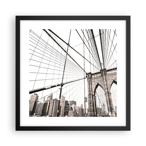 Poster in cornice nera - La cattedrale di New York - 40x40 cm