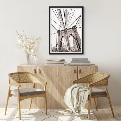 Poster in cornice nera - La cattedrale di New York - 40x50 cm