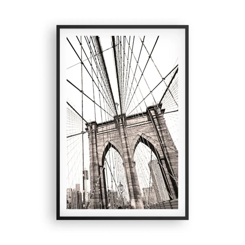 Poster in cornice nera - La cattedrale di New York - 61x91 cm