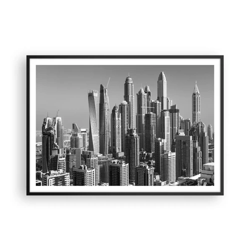 Poster in cornice nera - La città sul deserto - 100x70 cm