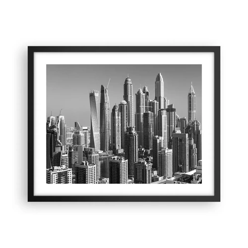 Poster in cornice nera - La città sul deserto - 50x40 cm