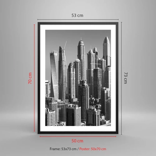 Poster in cornice nera - La città sul deserto - 50x70 cm