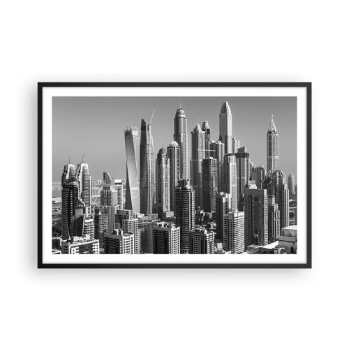 Poster in cornice nera - La città sul deserto - 91x61 cm