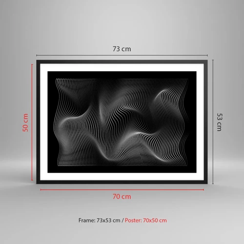 Poster in cornice nera - La danza della luce nello spazio - 70x50 cm