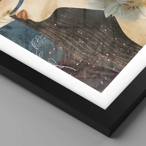 Poster in cornice nera - La favola della principessa con i gigli - 40x40 cm