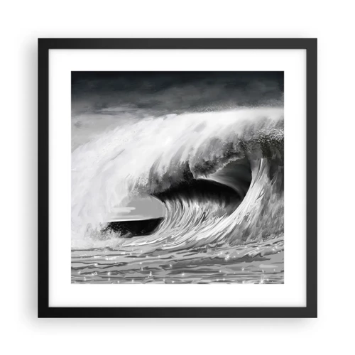 Poster in cornice nera - La furia dell'oceano - 40x40 cm