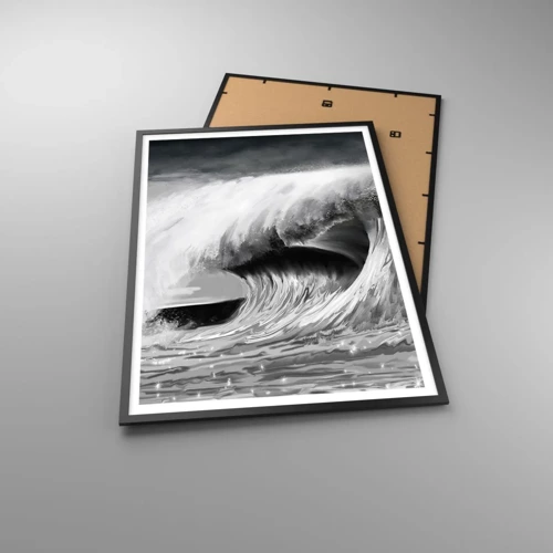 Poster in cornice nera - La furia dell'oceano - 70x100 cm