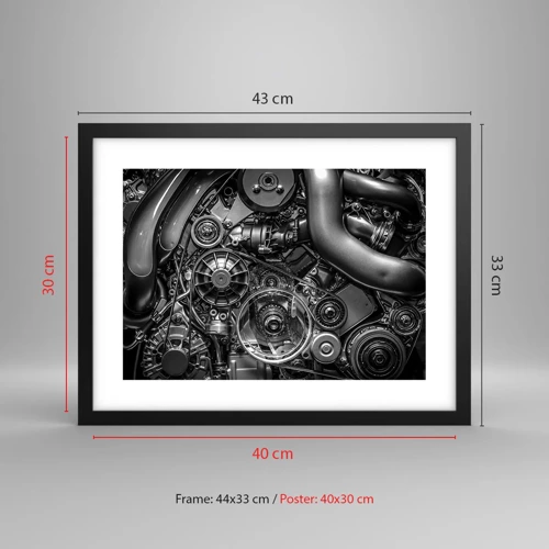 Poster in cornice nera - La poesia della meccanica - 40x30 cm