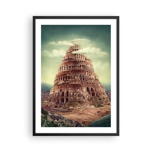 Poster in cornice nera - La torre di Babele - 50x70 cm