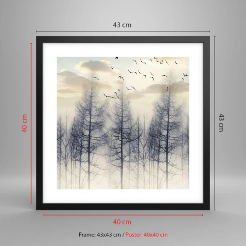 Poster in cornice nera - Lo spirito della foresta - 40x40 cm