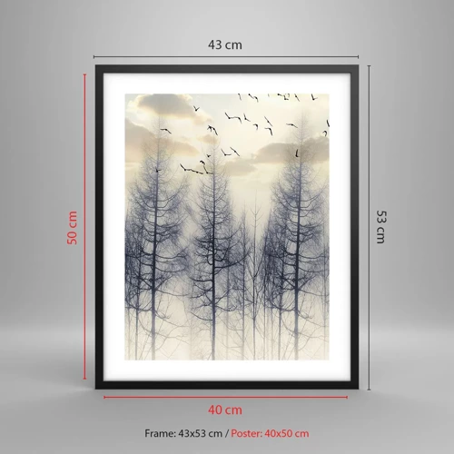 Poster in cornice nera - Lo spirito della foresta - 40x50 cm