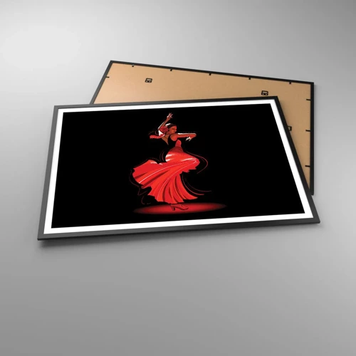 Poster in cornice nera - Lo spirito focoso del flamenco - 100x70 cm