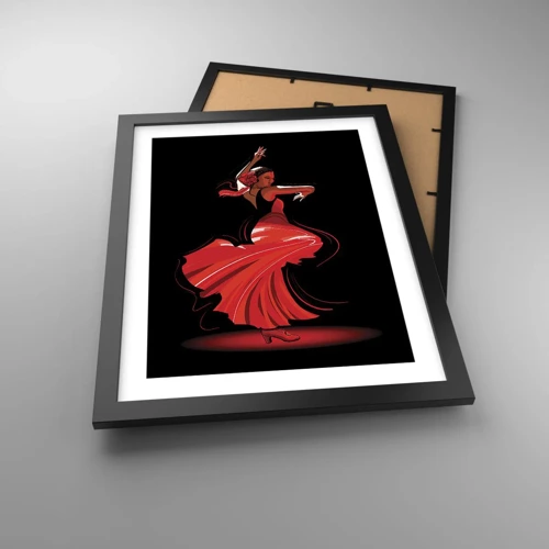 Poster in cornice nera - Lo spirito focoso del flamenco - 30x40 cm