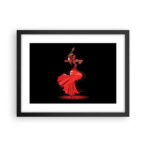 Poster in cornice nera - Lo spirito focoso del flamenco - 40x30 cm