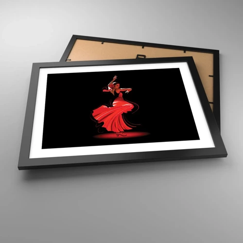 Poster in cornice nera - Lo spirito focoso del flamenco - 40x30 cm