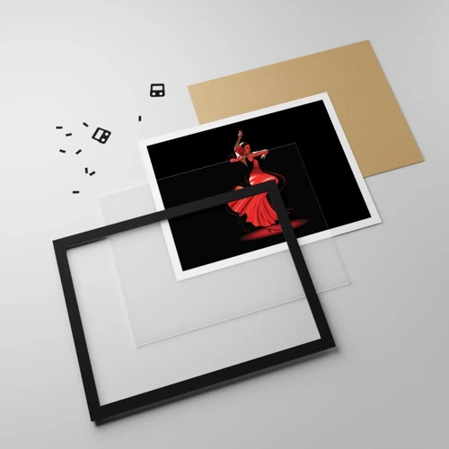 Poster in cornice nera - Lo spirito focoso del flamenco - 40x30 cm