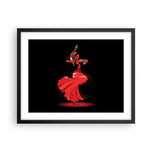 Poster in cornice nera - Lo spirito focoso del flamenco - 50x40 cm