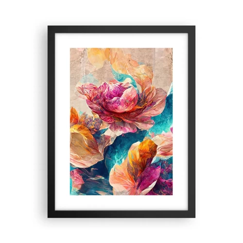 Poster in cornice nera - Lo splendore colorato del bouquet - 30x40 cm