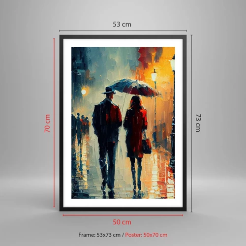 Poster in cornice nera - Love story cittadina - 50x70 cm