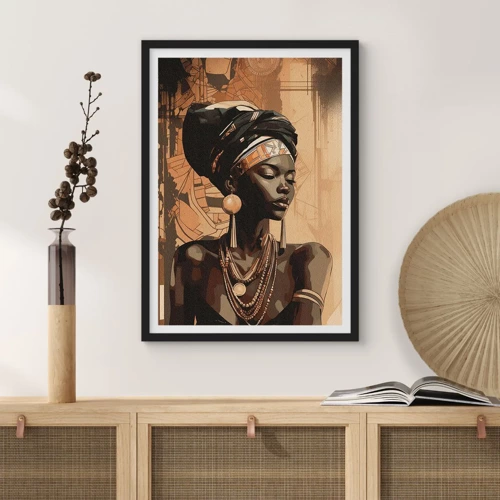 Poster in cornice nera - Maestà africana - 50x70 cm