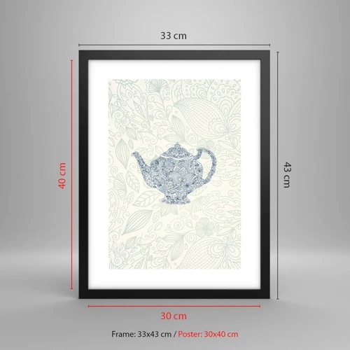 Poster in cornice nera - Magia del tè - 30x40 cm