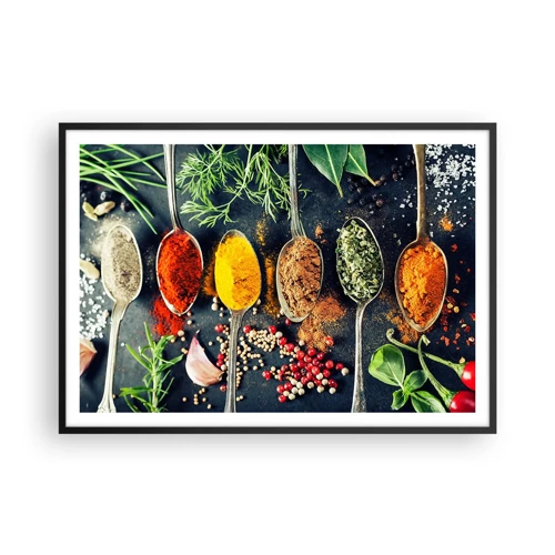 Poster in cornice nera - Magie gastronomiche - 100x70 cm