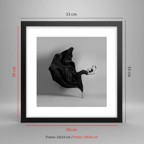 Poster in cornice nera - Musica alata - 30x30 cm