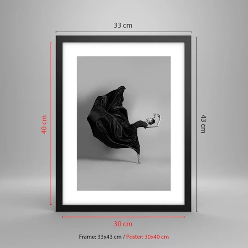 Poster in cornice nera - Musica alata - 30x40 cm