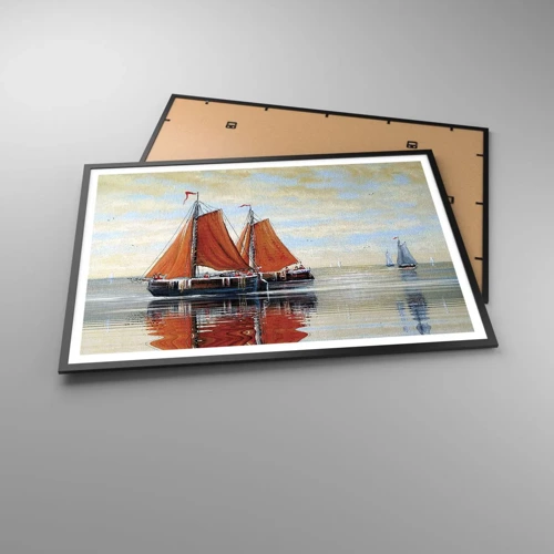 Poster in cornice nera - Naviga, marinaio... - 100x70 cm