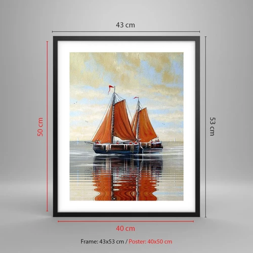 Poster in cornice nera - Naviga, marinaio... - 40x50 cm