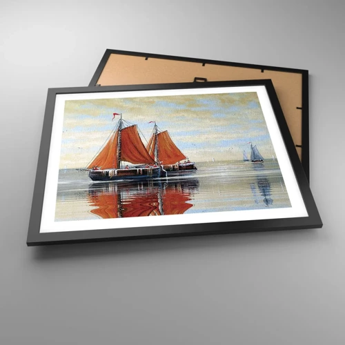 Poster in cornice nera - Naviga, marinaio... - 50x40 cm