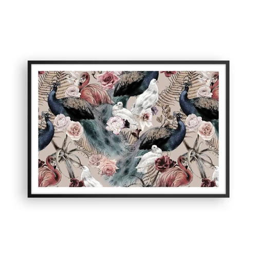 Poster in cornice nera - Nel giardino del palazzo - 91x61 cm