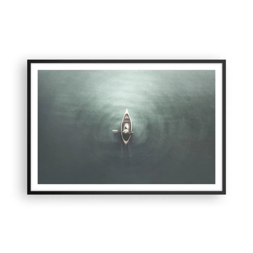 Poster in cornice nera - Nel lago al chiaro di luna - 91x61 cm