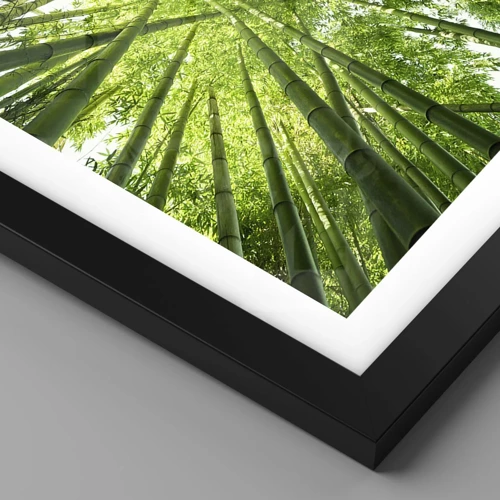 Poster in cornice nera - Nella foresta di bambù - 70x50 cm