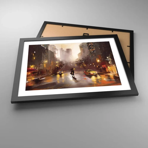 Poster in cornice nera - Nelle luci di New York - 40x30 cm