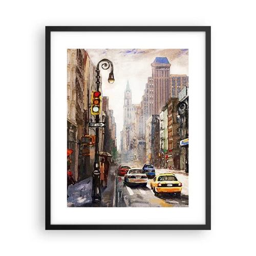 Poster in cornice nera - New York: colorata anche sotto la pioggia - 40x50 cm