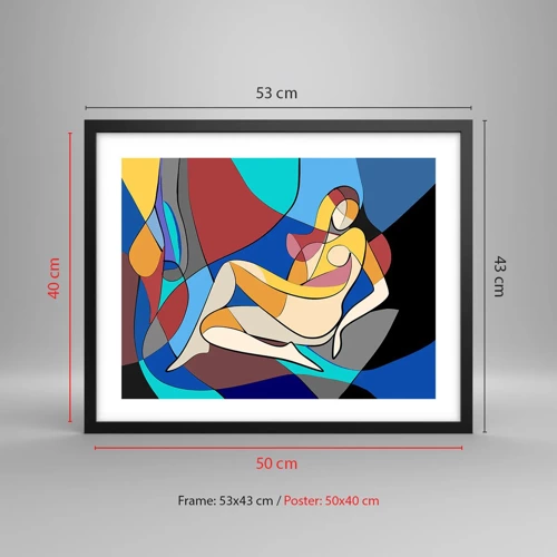 Poster in cornice nera - Nudo cubista - 50x40 cm