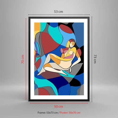 Poster in cornice nera - Nudo cubista - 50x70 cm