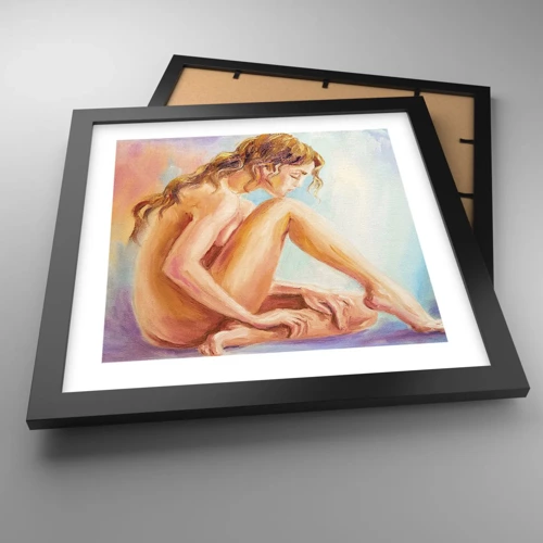 Poster in cornice nera - Nudo di giovane - 30x30 cm